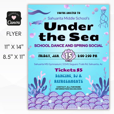 under the sea dance poster for schools