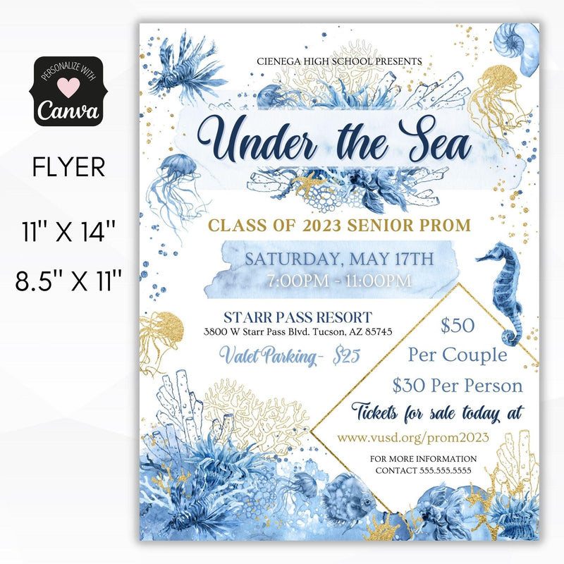 Under the sea formal flyer set