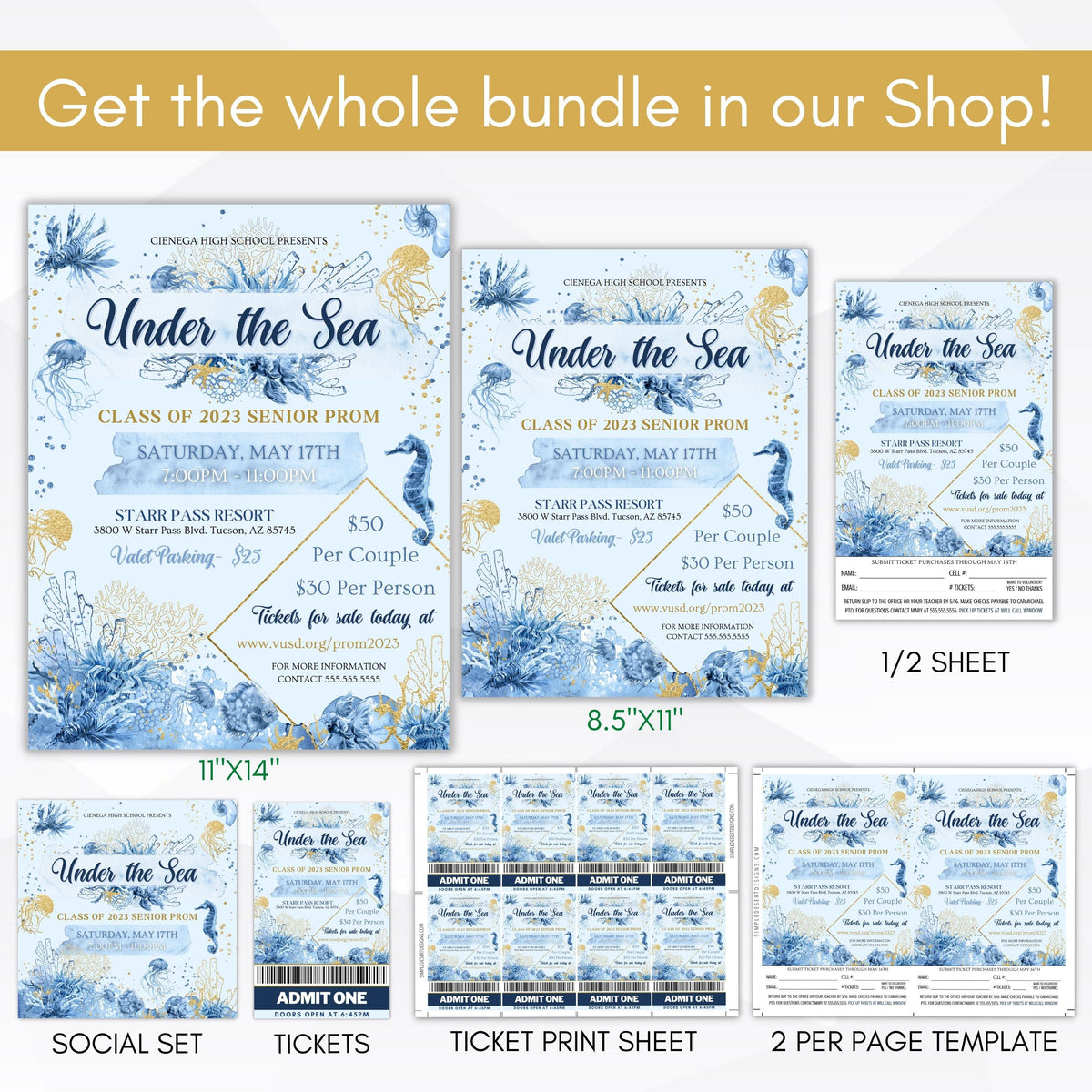 Under the Sea Prom Flyer Template - Simple Desert Designs