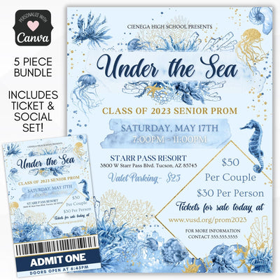 Under the sea prom flyer tickets
