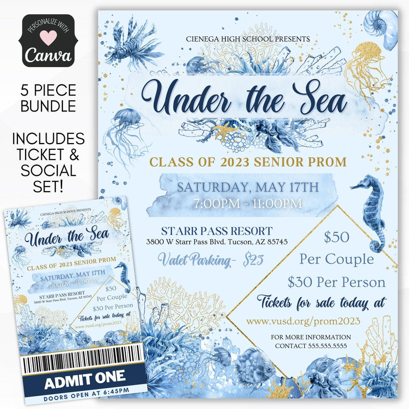 Under the sea prom flyer tickets