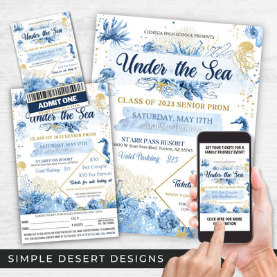 all in one under the sea flyers tickets social media post templates with order form