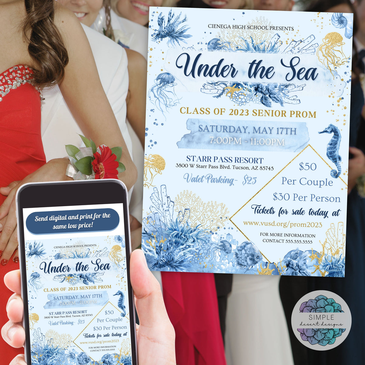 Under the Sea Prom Flyer Template - Simple Desert Designs