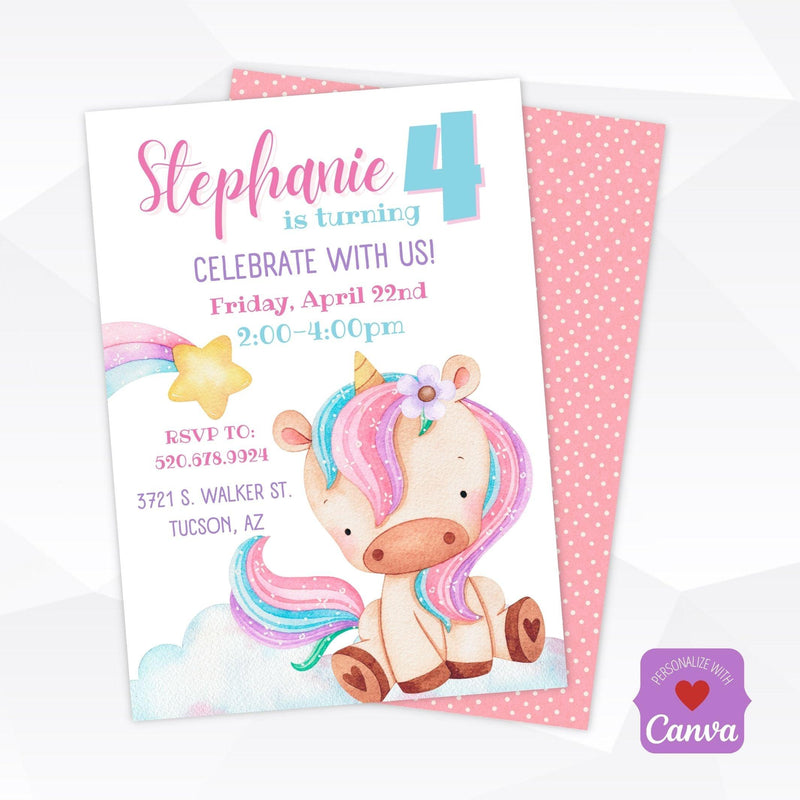 Unicorn party invitation