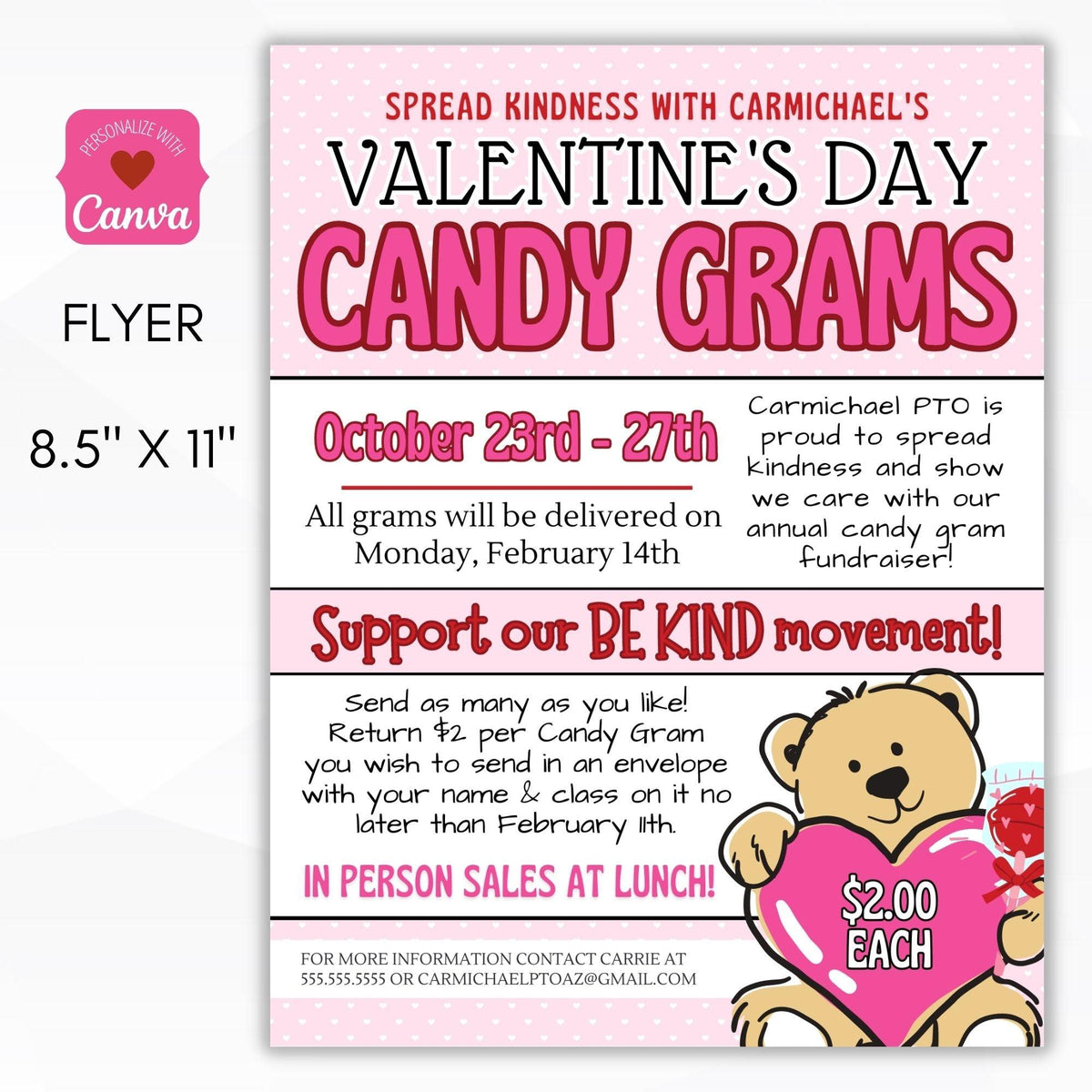 Valentine Candy Gram Flyer Set - Simple Desert Designs