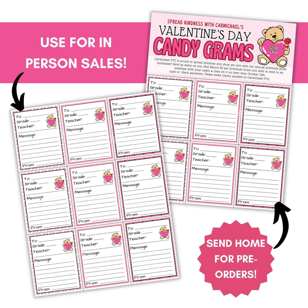 Valentine Candy Gram Flyer Set - Simple Desert Designs