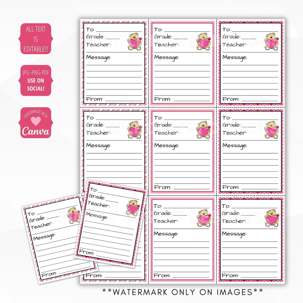 Valentine Candy Gram Flyer Set - Simple Desert Designs