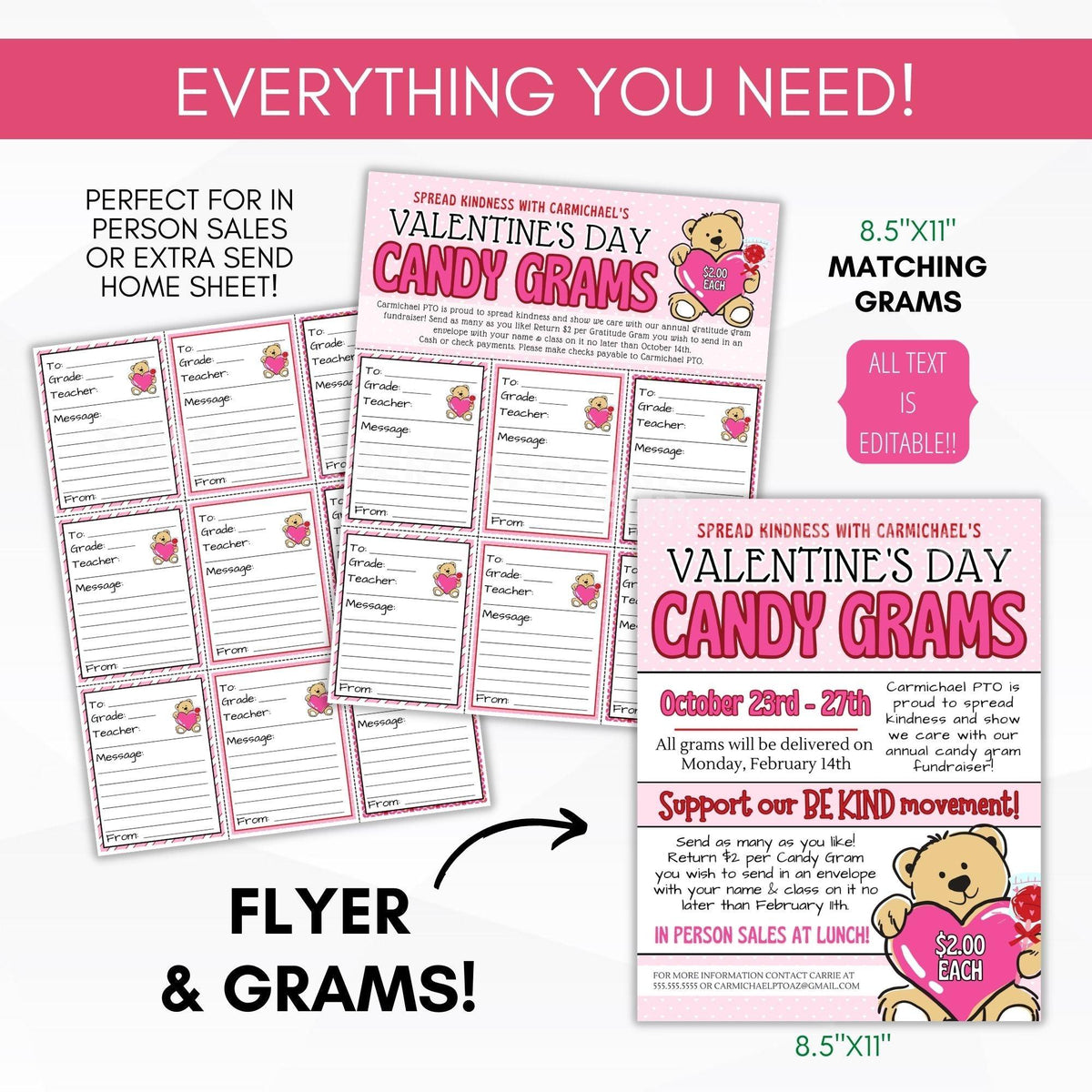 Valentine Candy Gram Flyer Set - Simple Desert Designs