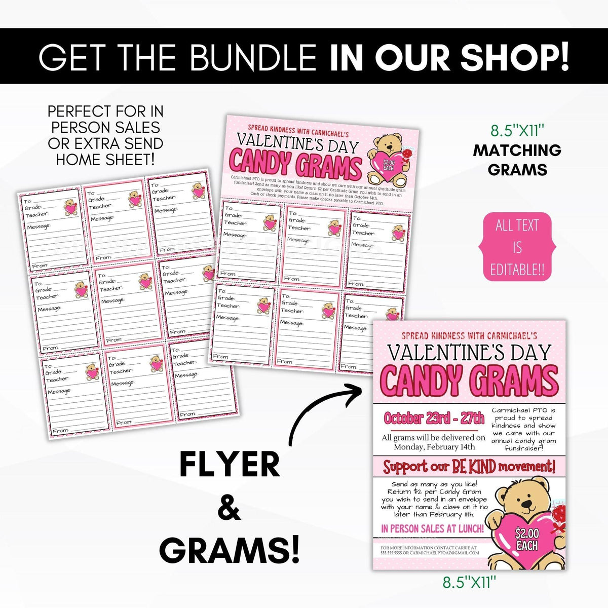 Valentine Candy Gram Flyer Template - Simple Desert Designs