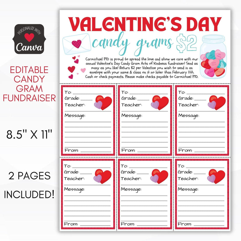 valentines candy gram fundraiser