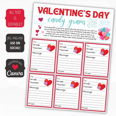 valentine's day candy grams