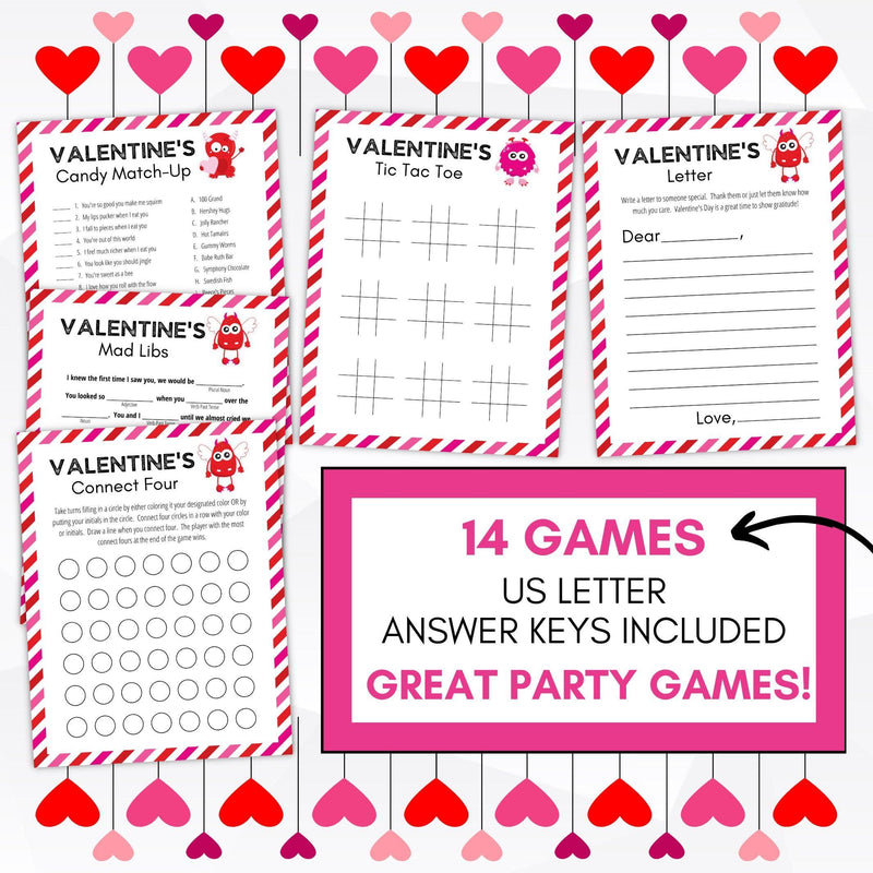 family games valentine printables