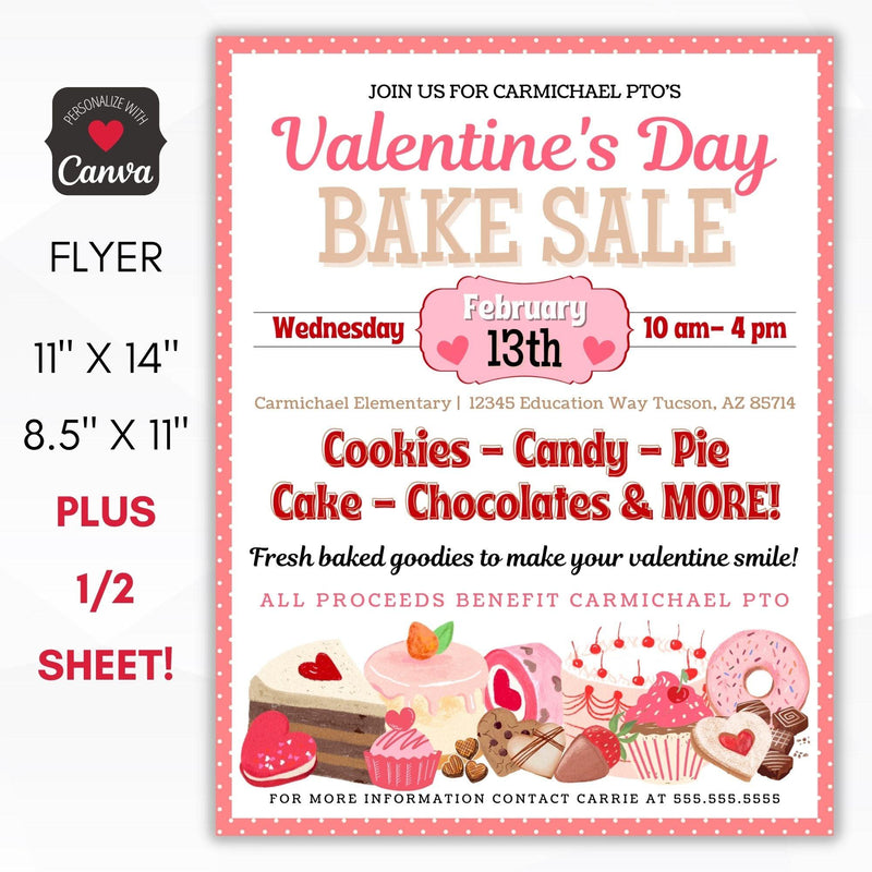 valentines bake sale flyer