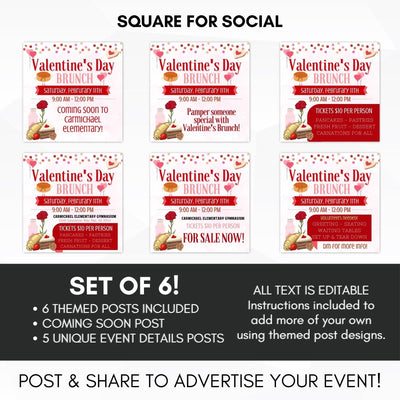 valentine's day breakfast fundraiser flyer