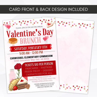 valentines day brunch fundraiser invitation