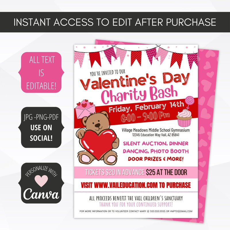 valentines day charity fundraiser invitation