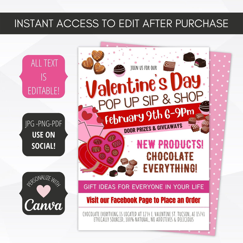 chocolatier pop up shop invitation