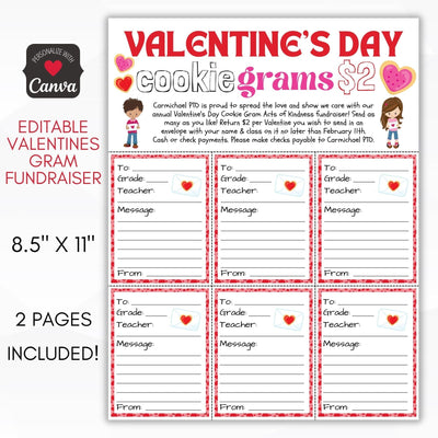 valentine's day cookie gram fundraiser