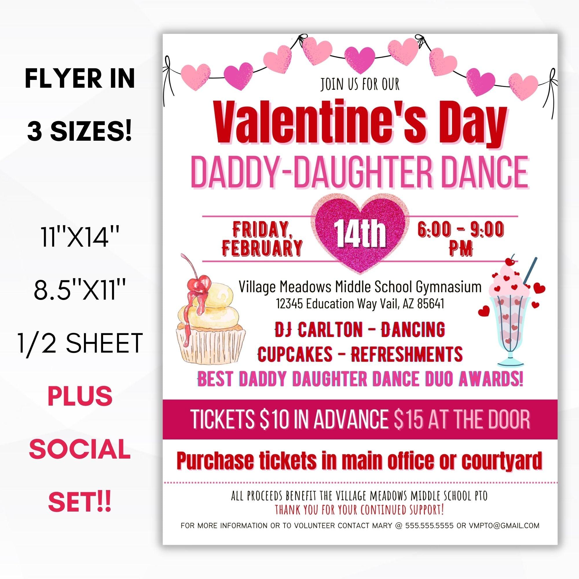 daddy daughter dance theme flyer
