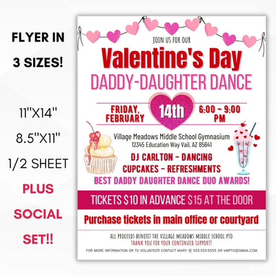 daddy daughter dance theme flyer