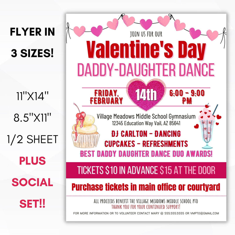 daddy daughter dance theme flyer
