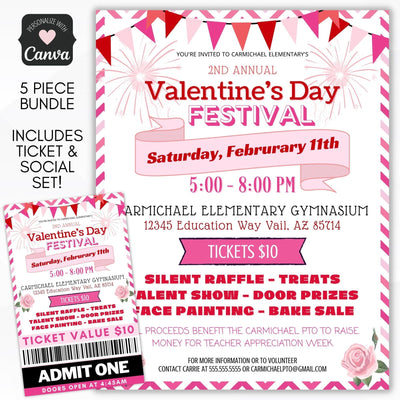 valentines day festival fundraiser flyer