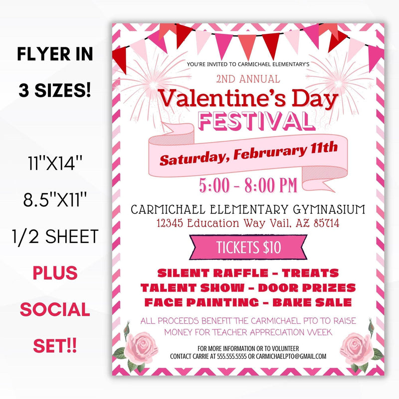 february fundraiser ticket flyer set