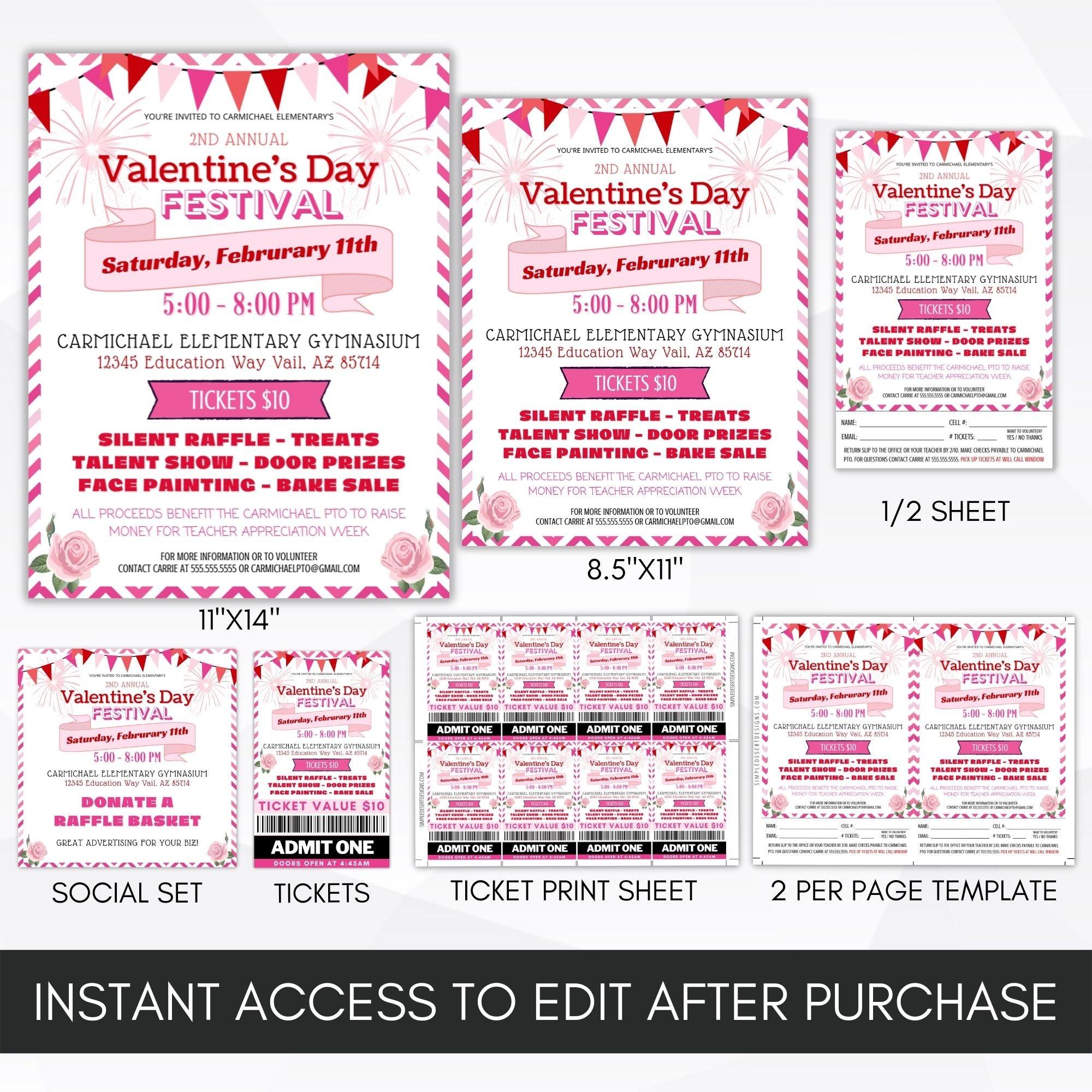 editable valentines day fundraiser