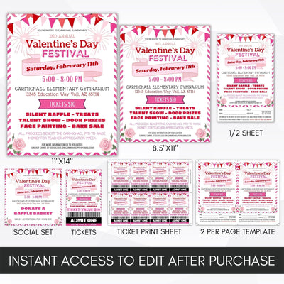 editable valentines day fundraiser