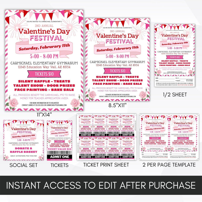 editable valentines day fundraiser