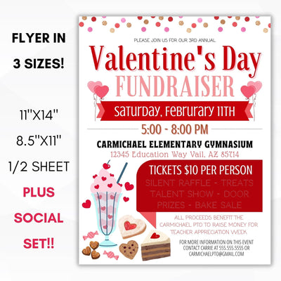 valentines fundraiser ticket template