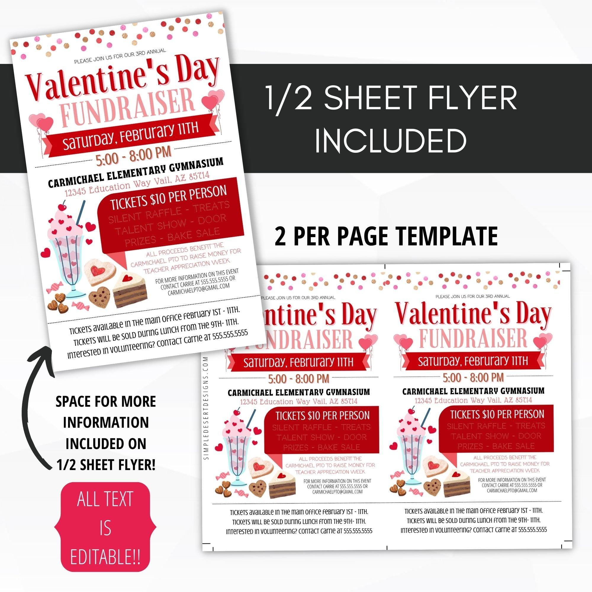 editable valentines day fundraiser flyer