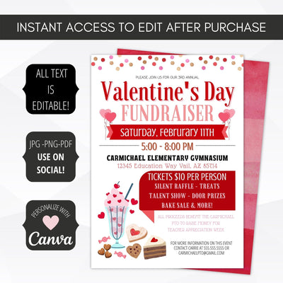 Valentines day fundraiser invite