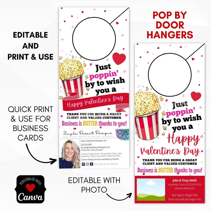 February poppin by popcorn pop by door hanger tags
