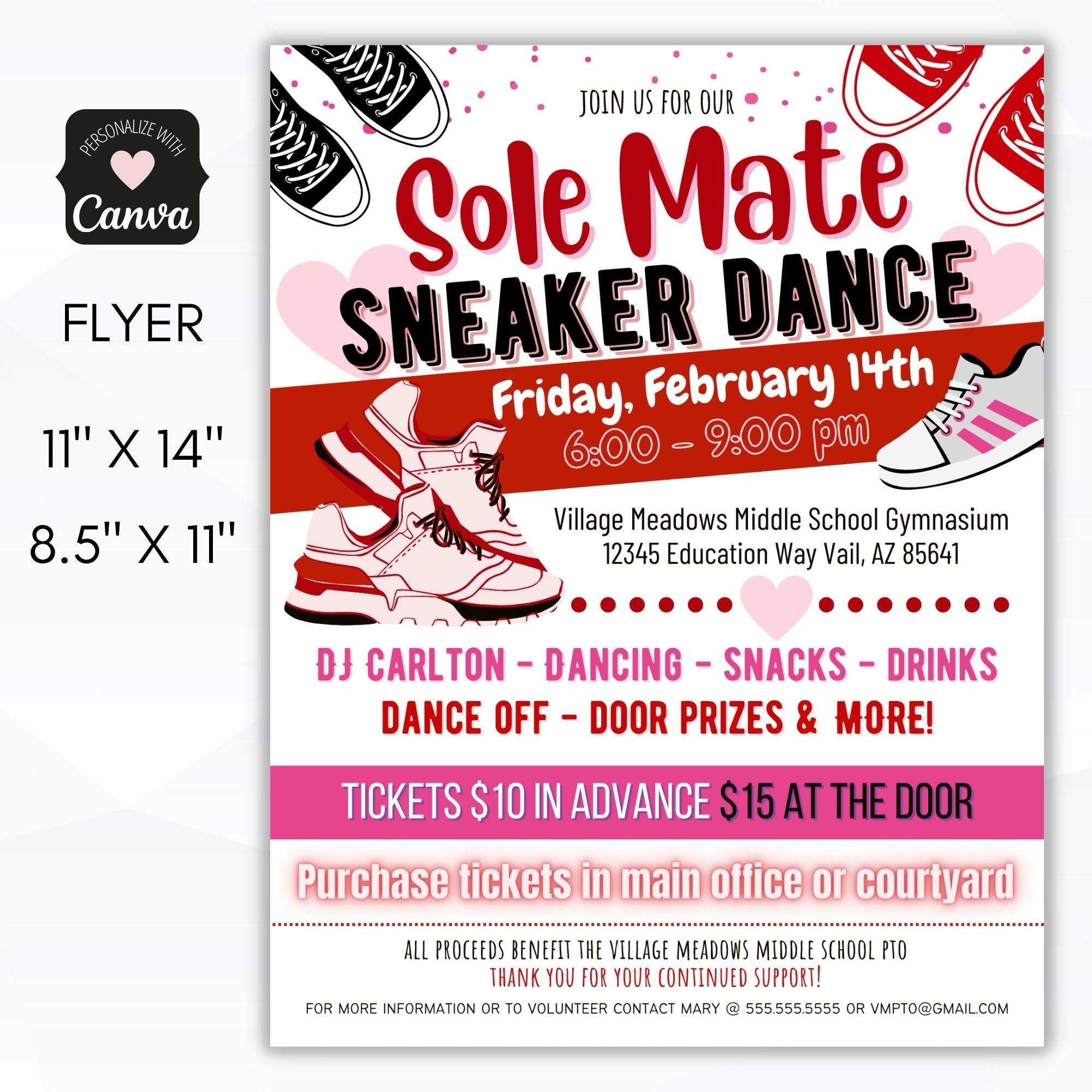 valentines sneaker dance flyer