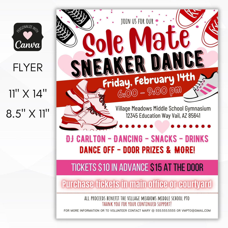 valentines sneaker dance flyer