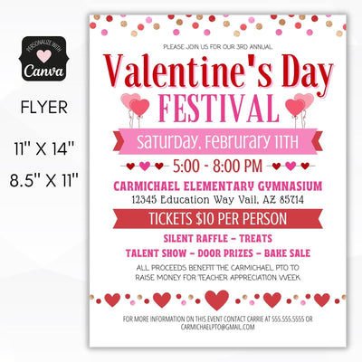 Valentines festival fundraiser flyer