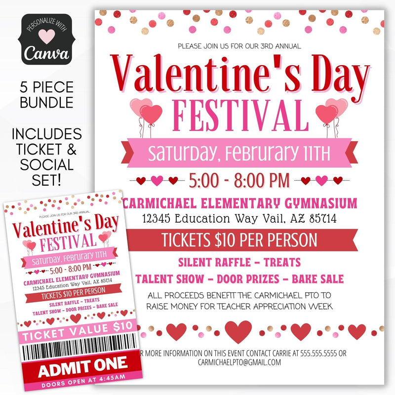 valentines festival flyer design