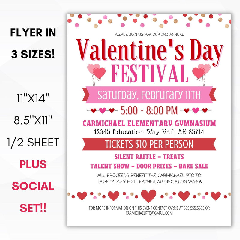 valentines day festival flyer