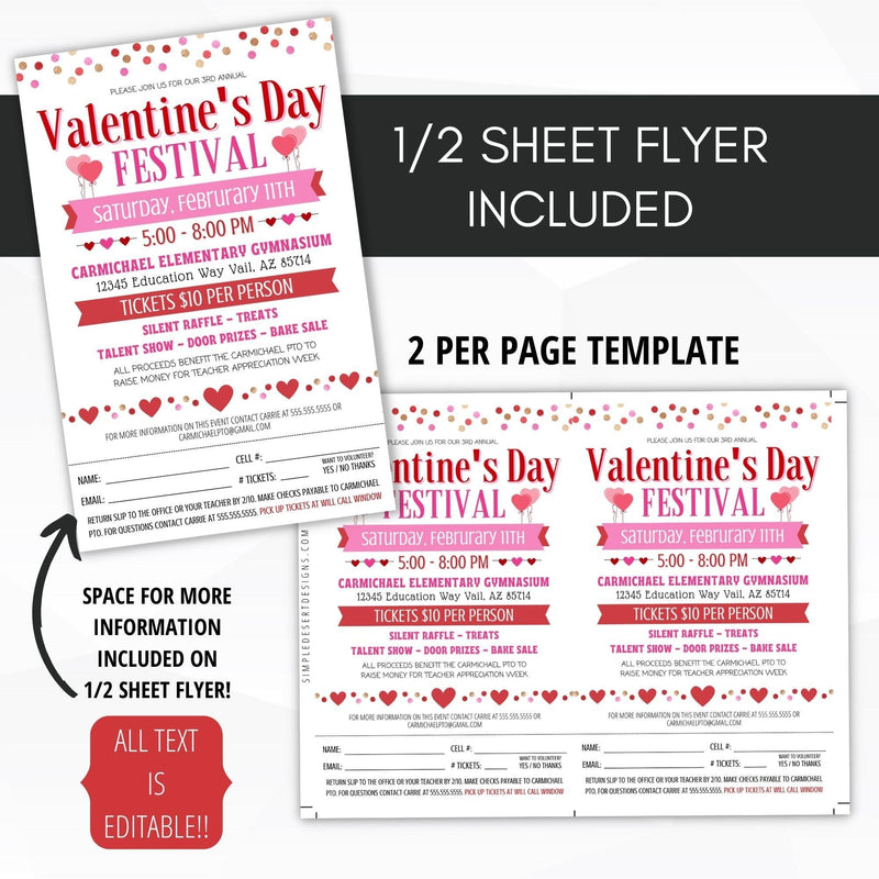 editable valentines day fundraiser template