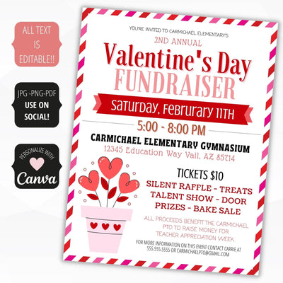 valentine's day charity event flyer