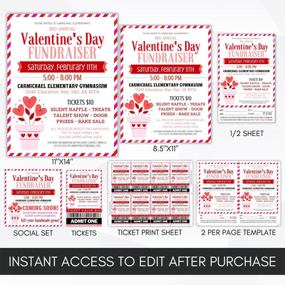 editable february fundraiser flyer