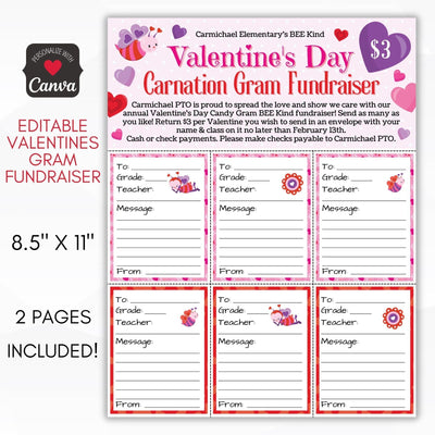 valentines flower gram fundraiser