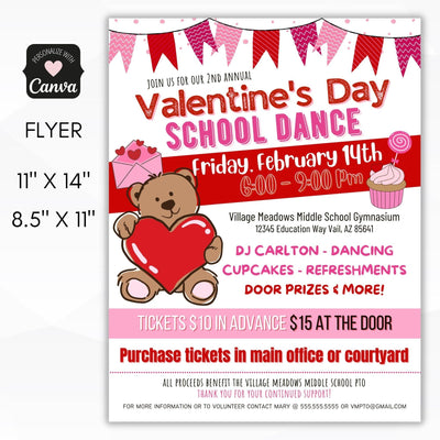 valentines school dance flyer