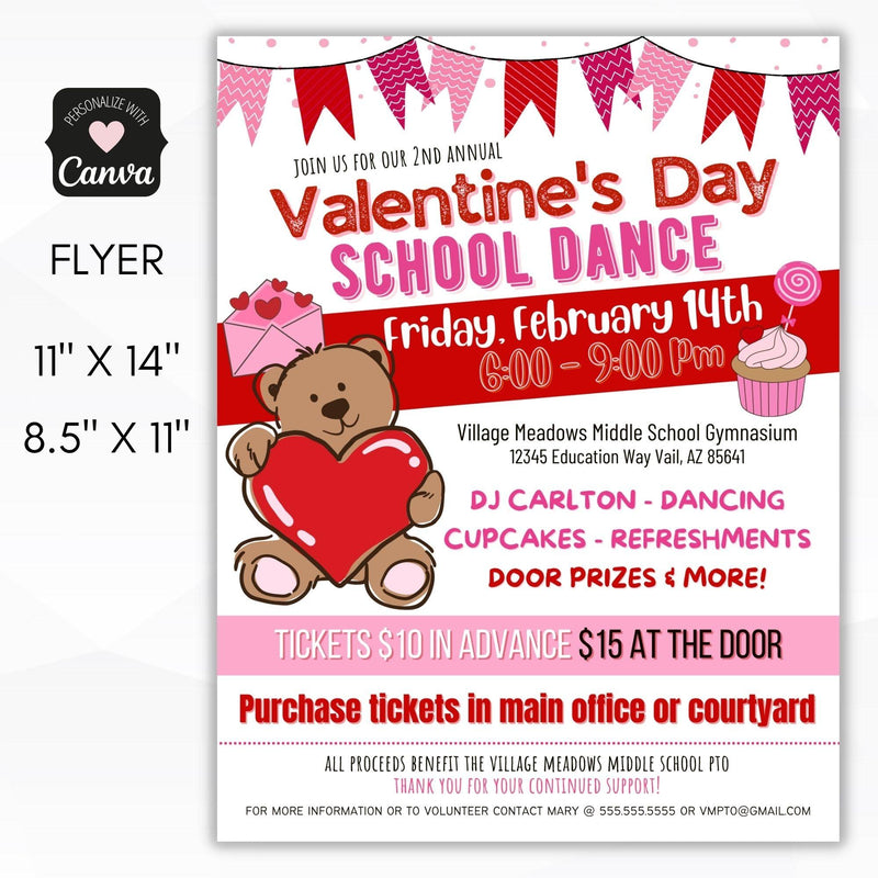 valentines school dance flyer