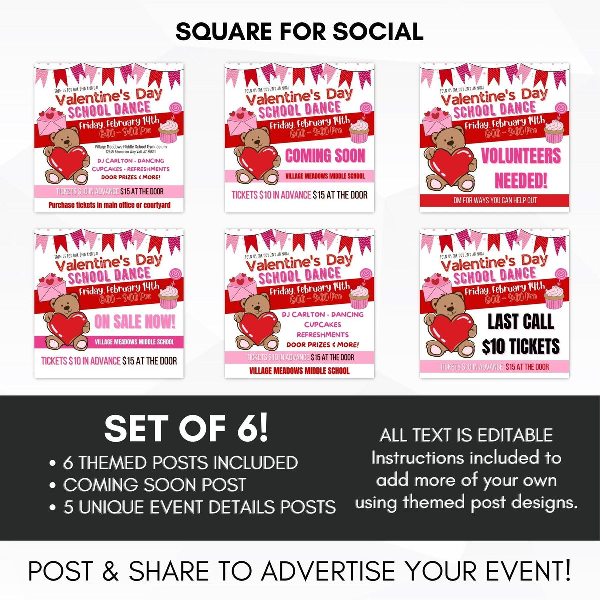 Valentine Dance Flyer & Ticket Bundle - Simple Desert Designs