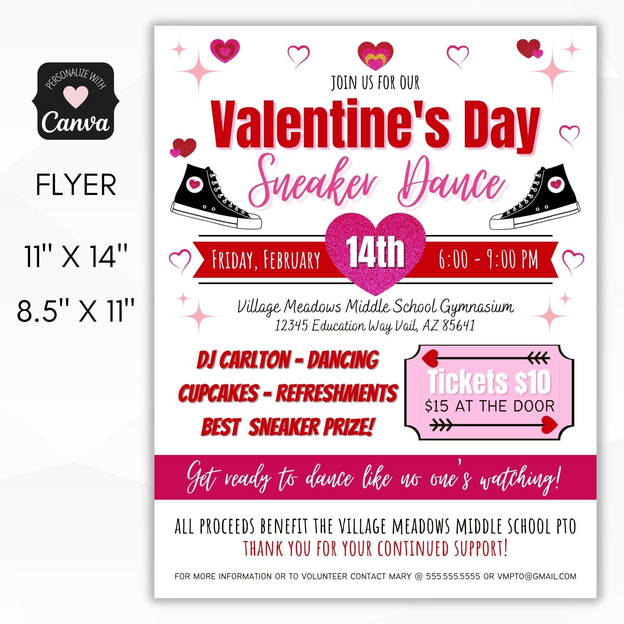 valentines sneaker dance flyer