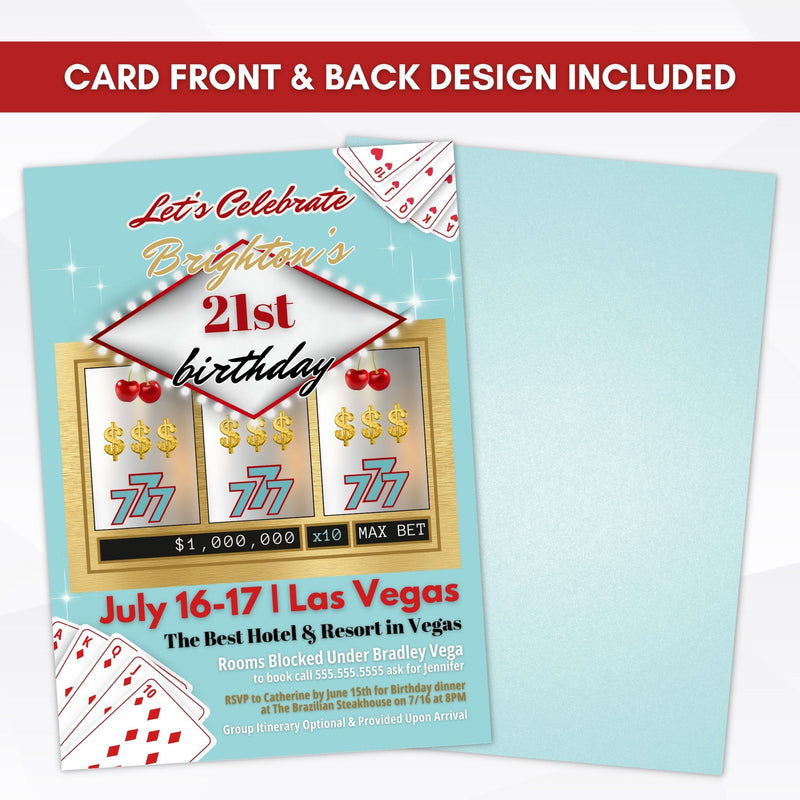 custom vegas destination invitations with retro vibes