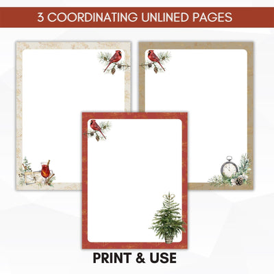 unlined christmas journal paper