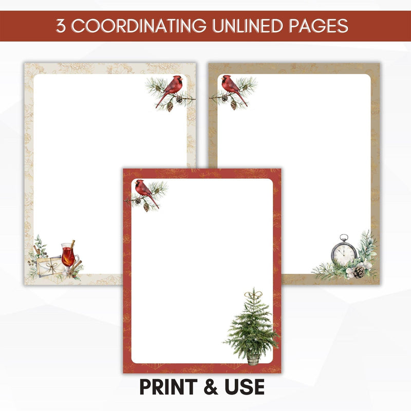 unlined christmas journal paper